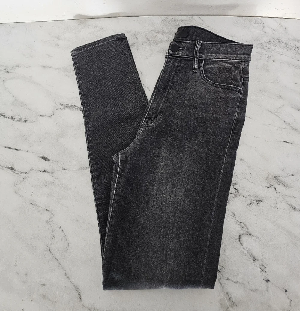 MOTHER The Swooner High Rise Skinny Ankle One Last Time Gray Jeans‎ 27 Preowned